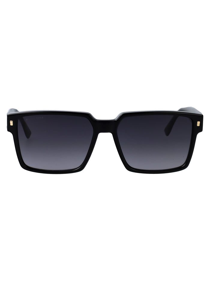 D2 0202-G-S Black Acetate Sunglasses