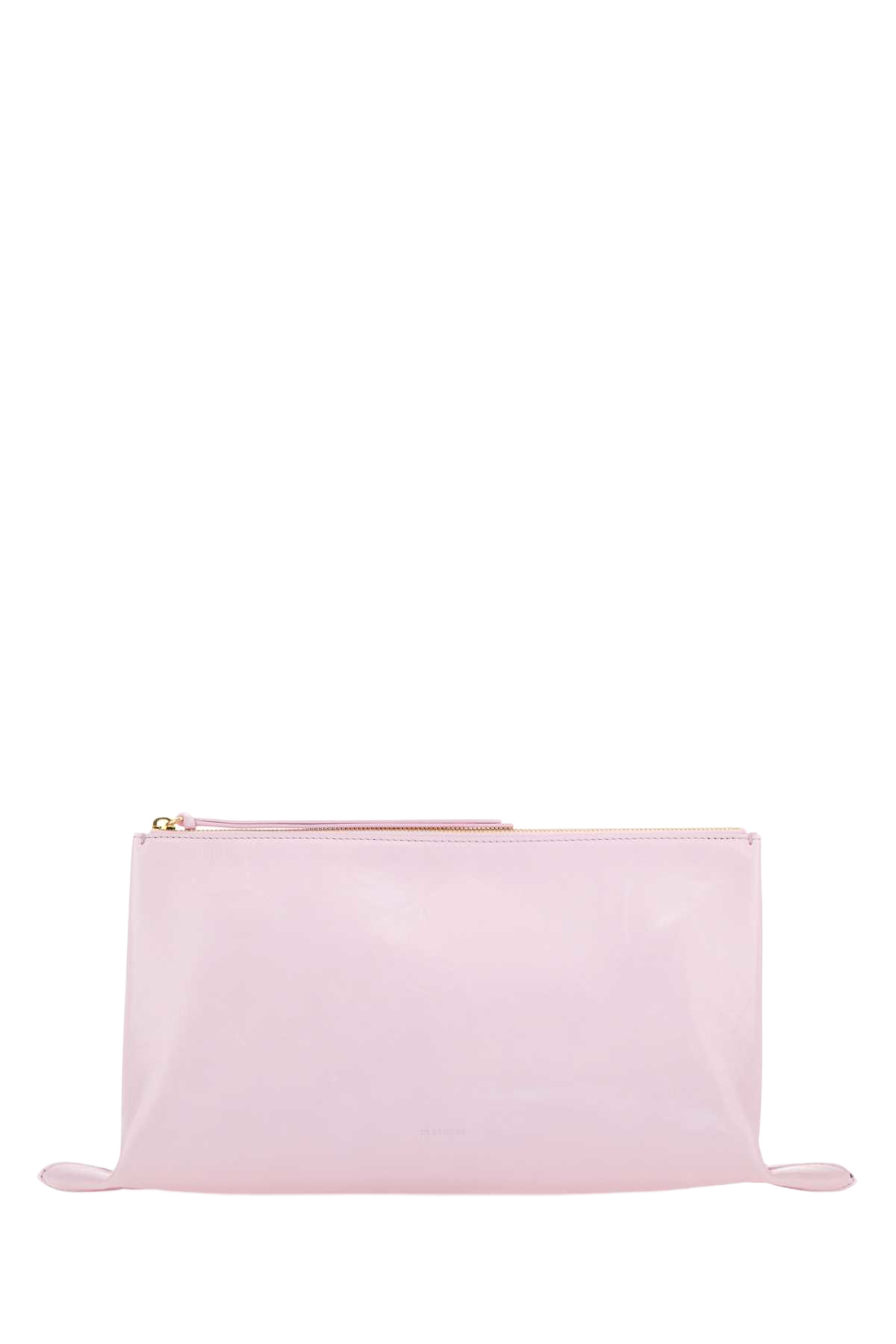 Pastel Pink Leather Medium Clutch Syringa Exterior: Calf