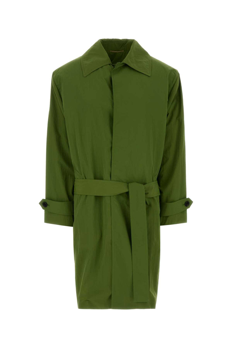 Saint Laurent Simple Exterior: 100% Nylon; Lining: 100% Nylon trench coat in green