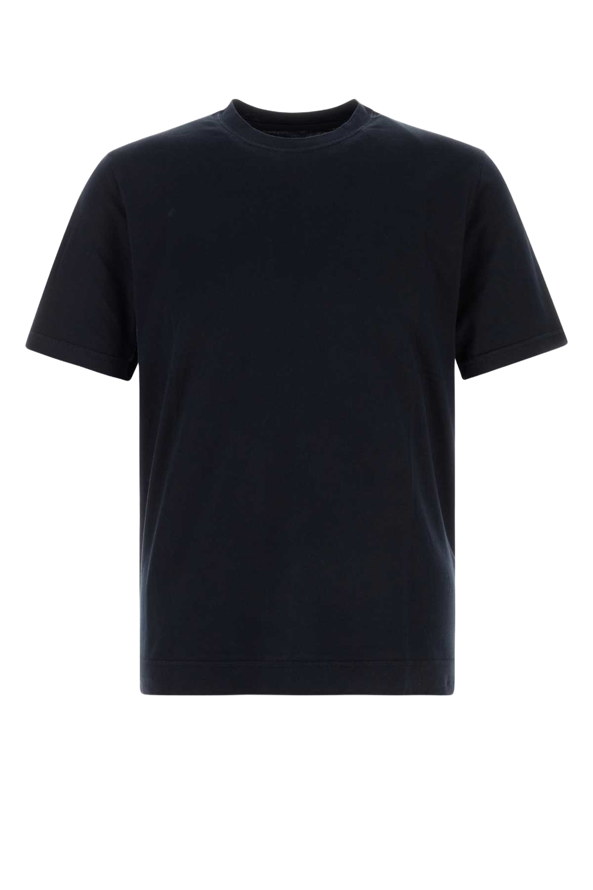 Navy Blue Cotton T-Shirt Blu Exterior