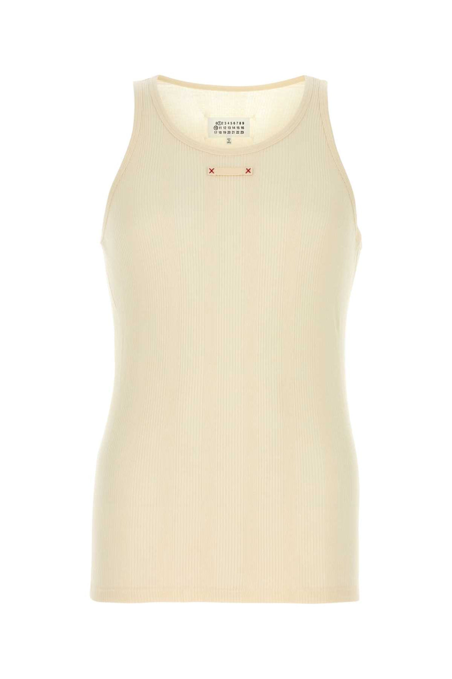 Maison Margiela 60% Cotton tank top in beige