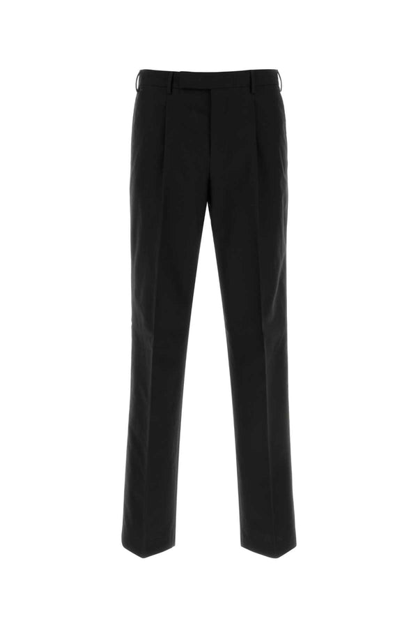 Pt Torino 51% Cotton trousers in black