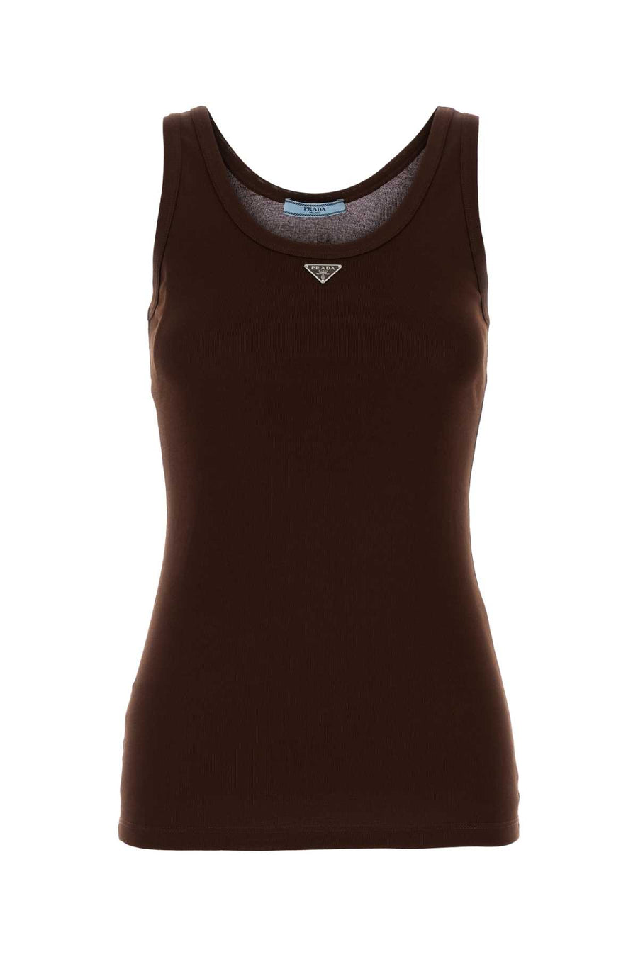 Prada 100% Cotton tank top in brown