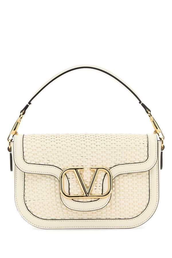 Valentino Garavani Valentino Exterior: 100% Calf Leather; Lining: 100% Suede; Finishing: Antiqued gold-tone metal shoulder bag in white