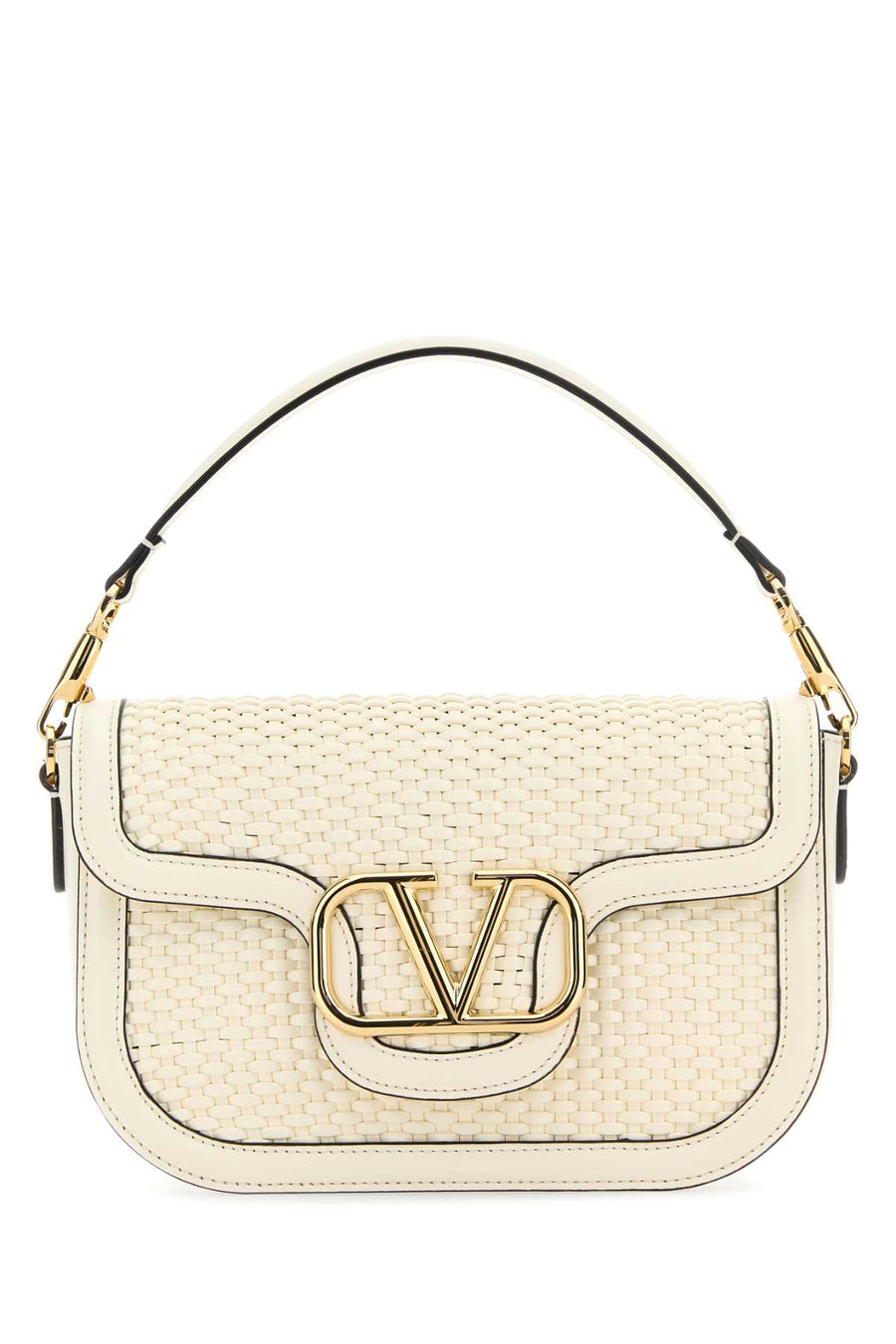 Valentino Garavani Valentino Exterior: 100% Calf Leather; Lining: 100% Suede; Finishing: Antiqued gold-tone metal shoulder bag in white