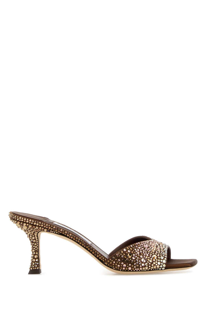 Embellished Satin Skye Mules Bronzehoneymix Sandali