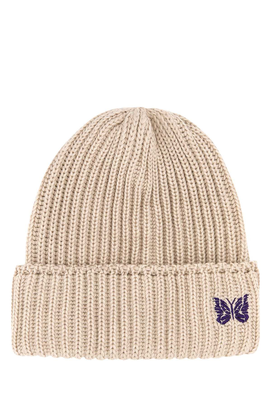 Sand Wool Beanie Hat Beige Exterior: Cuffie