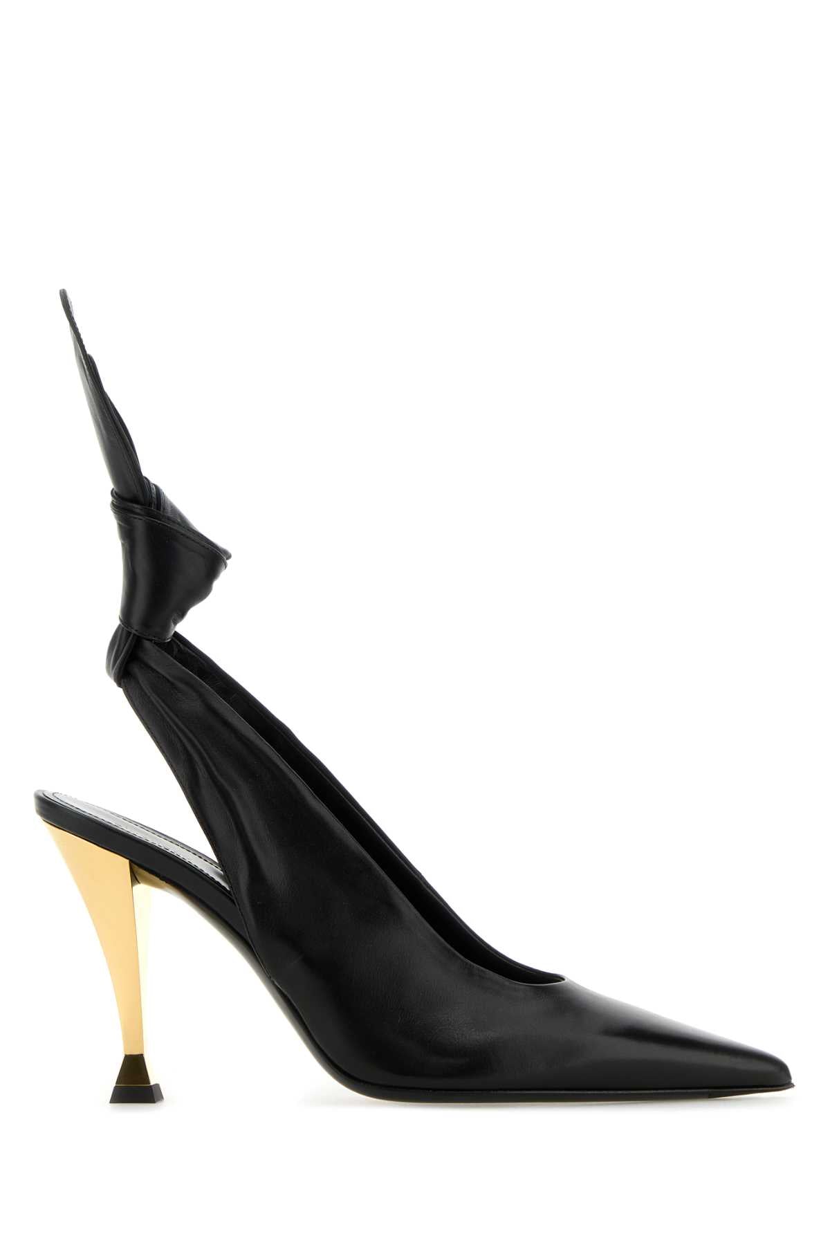 Black Nappa Leather Beauw Pumps Black/golden Scarpe Con Tacco