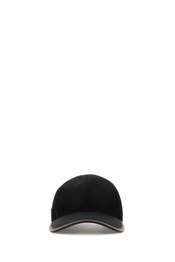 Prada CAPPELLI Exterior: 100% Re-Nylon; Lining: 100% Cotton baseball cap in black