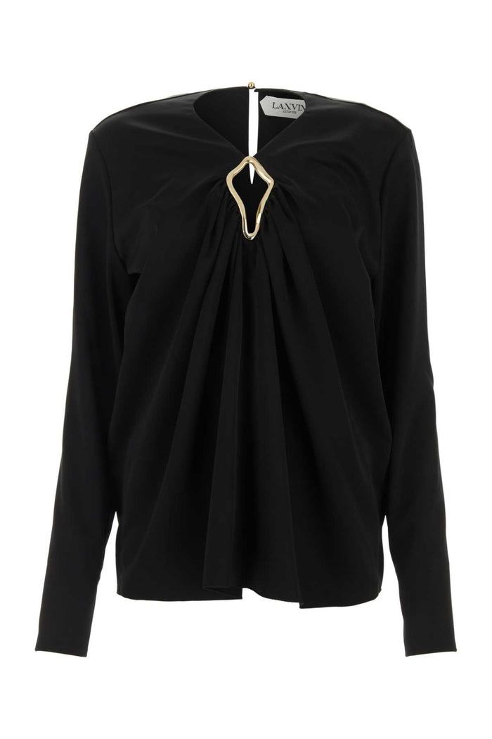 Black Triacetate Blend Blouse Maglie
