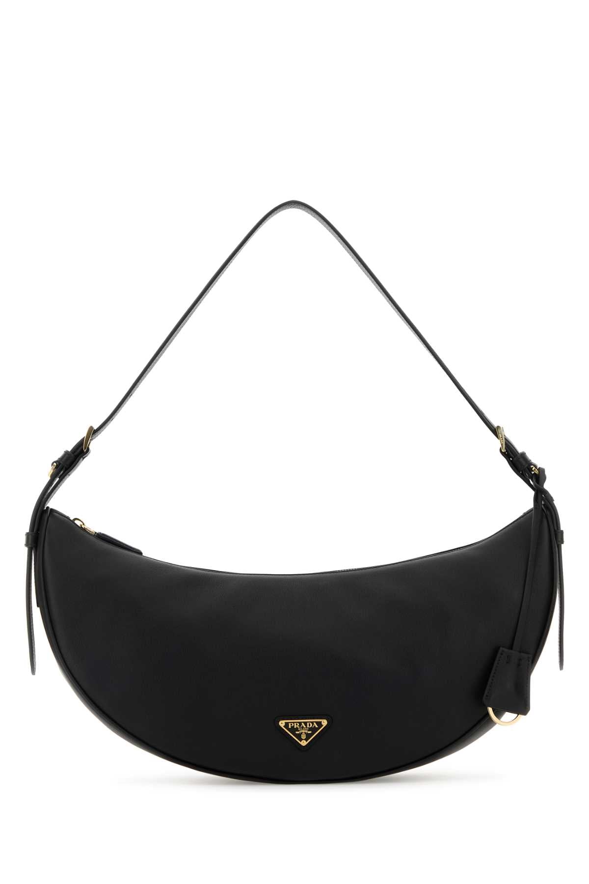 Black Leather Large Prada Demi-Lune Crossbody Bag Nero Vitello Borse A Tracolla