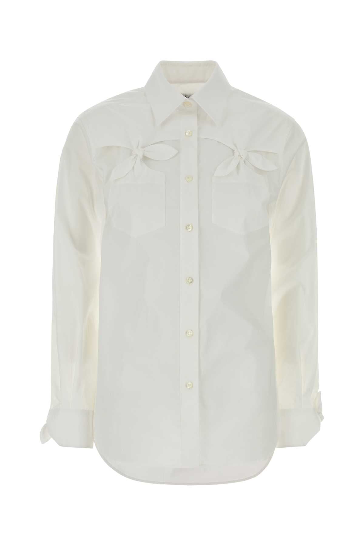 White Stretch Poplin Shirt Fantasiabianco Exterior: Cotton Elastane Camicie