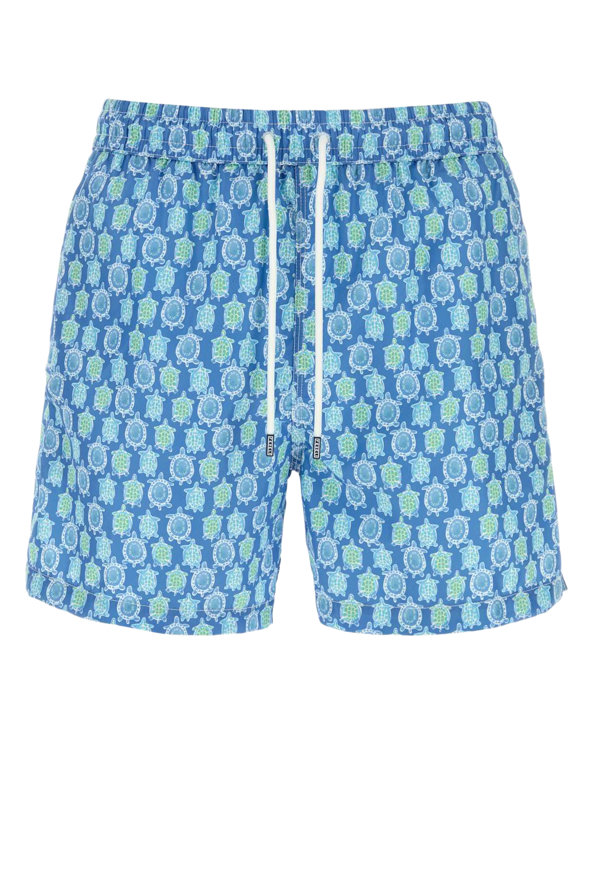 Printed Polyester Swimming Shorts Blu Costumi Da Bagno