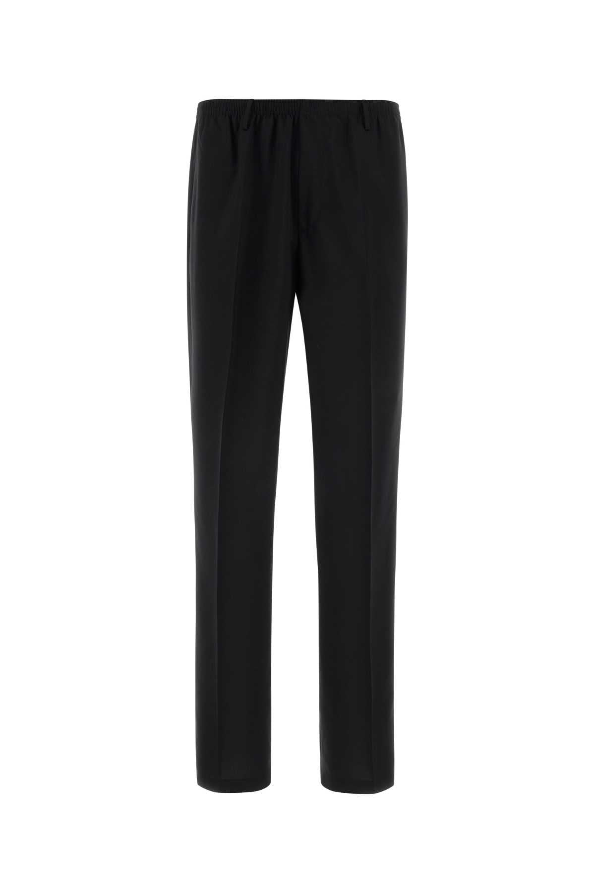 Black Jersey Wide-Leg Alfonso Pant Nero Exterior: Polyester Pantaloni