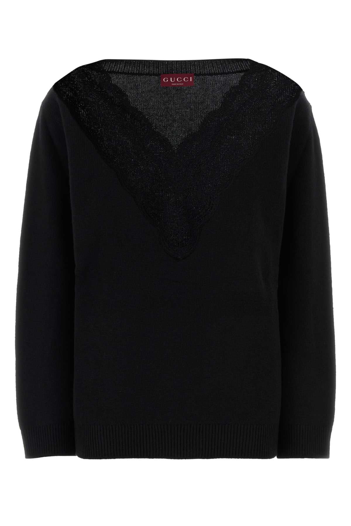 Black Wool Blend Oversize Sweater Nero Exterior: Cashmere Maglieria