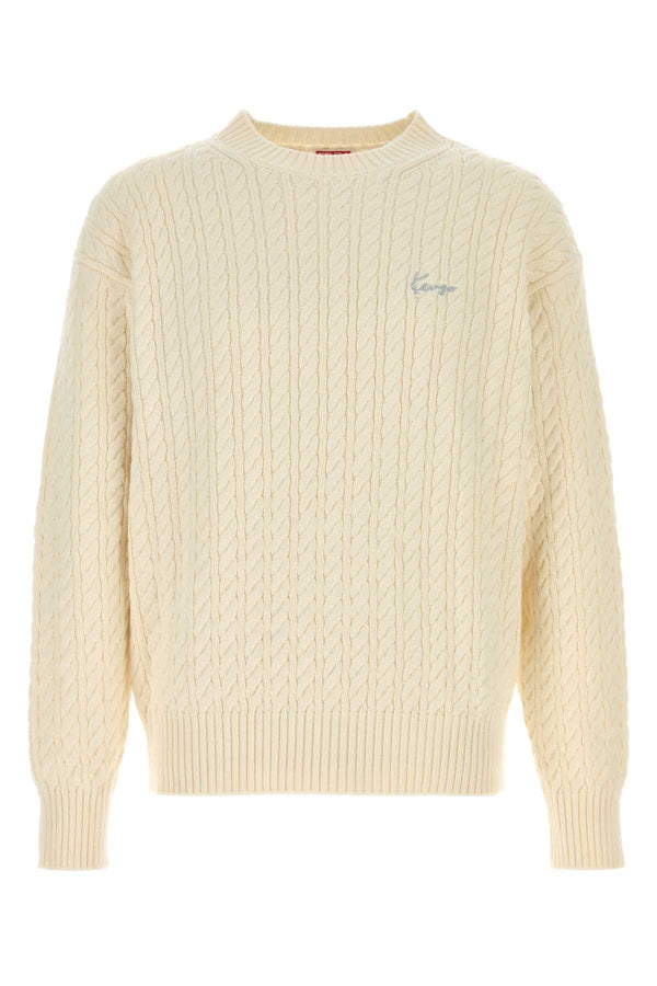 Kenzo Signature 85% Cotton sweater in white