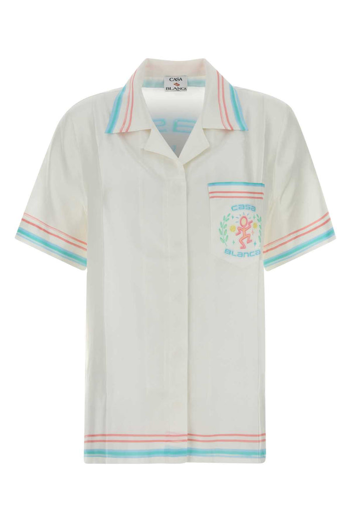 White Silk Shirt Dancejoy Exterior: Camicie