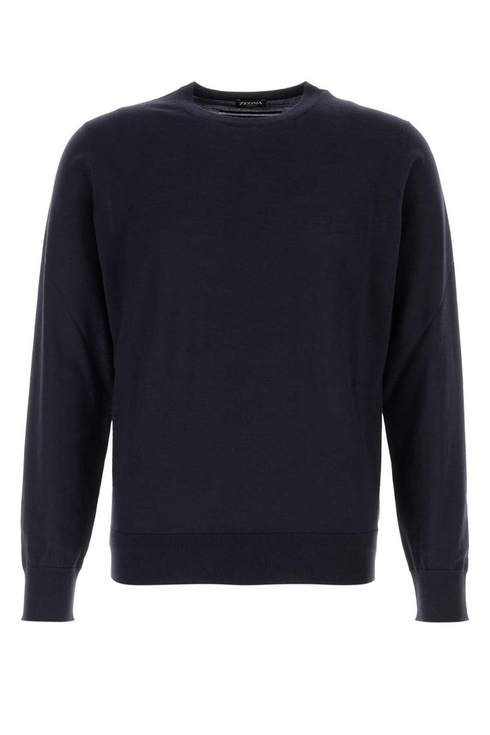 Midnight Blue Cashmere Blend Sweater B98 Exterior: Silk Maglieria
