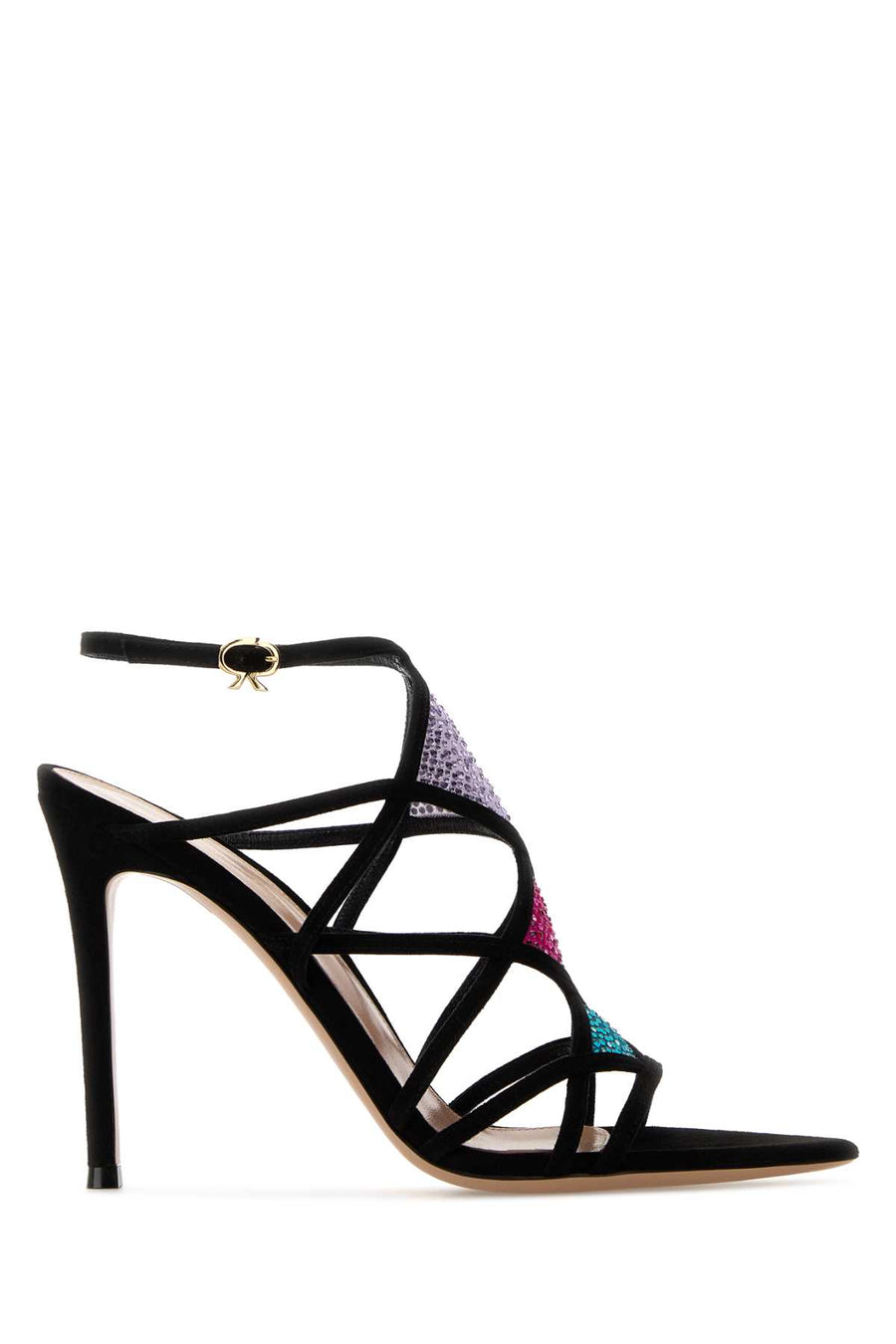 Gianvito Rossi Cozbtll Exterior: 100% Fabric heel sandal in black