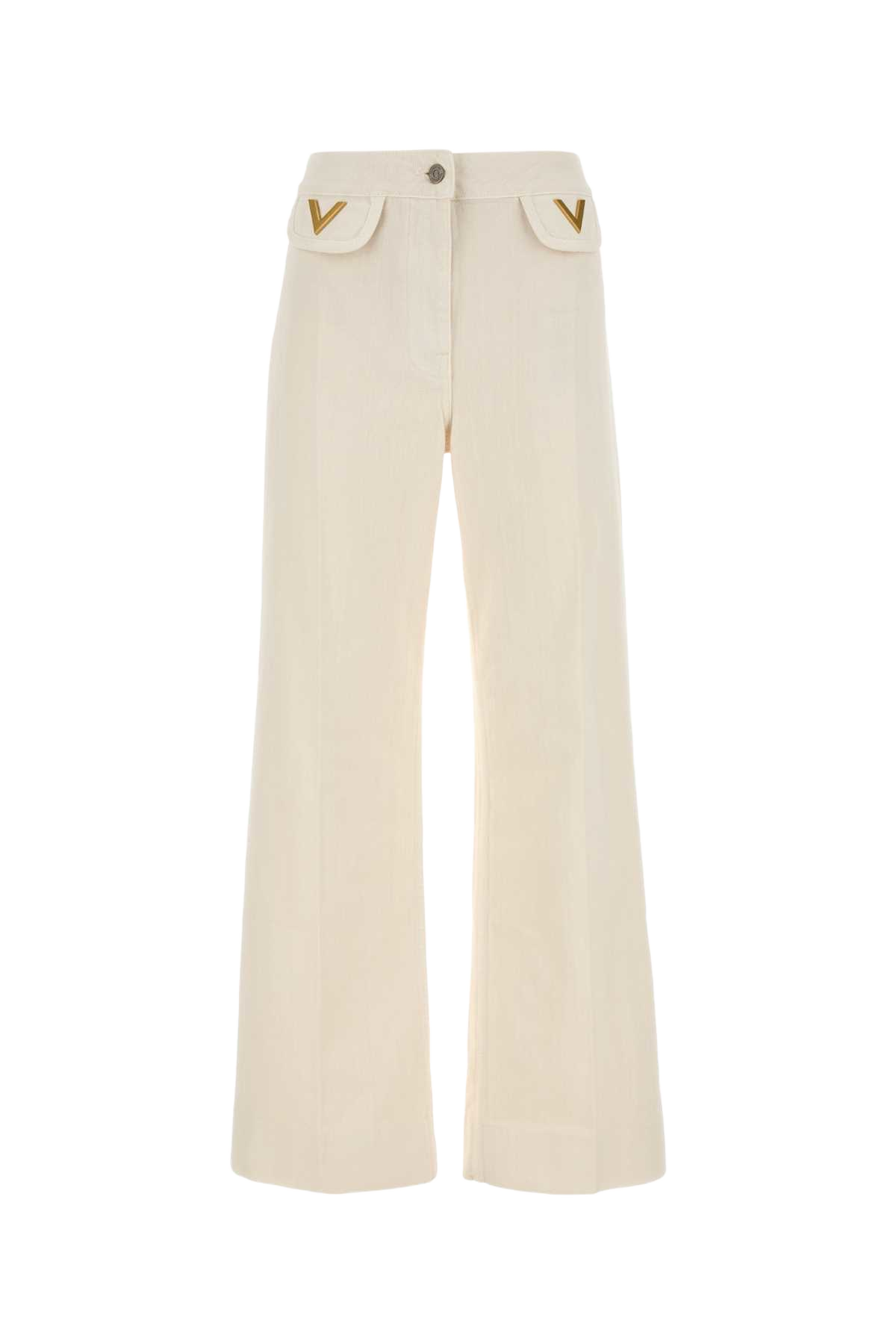 Ivory Denim Jeans Avorio Exterior: Cotton