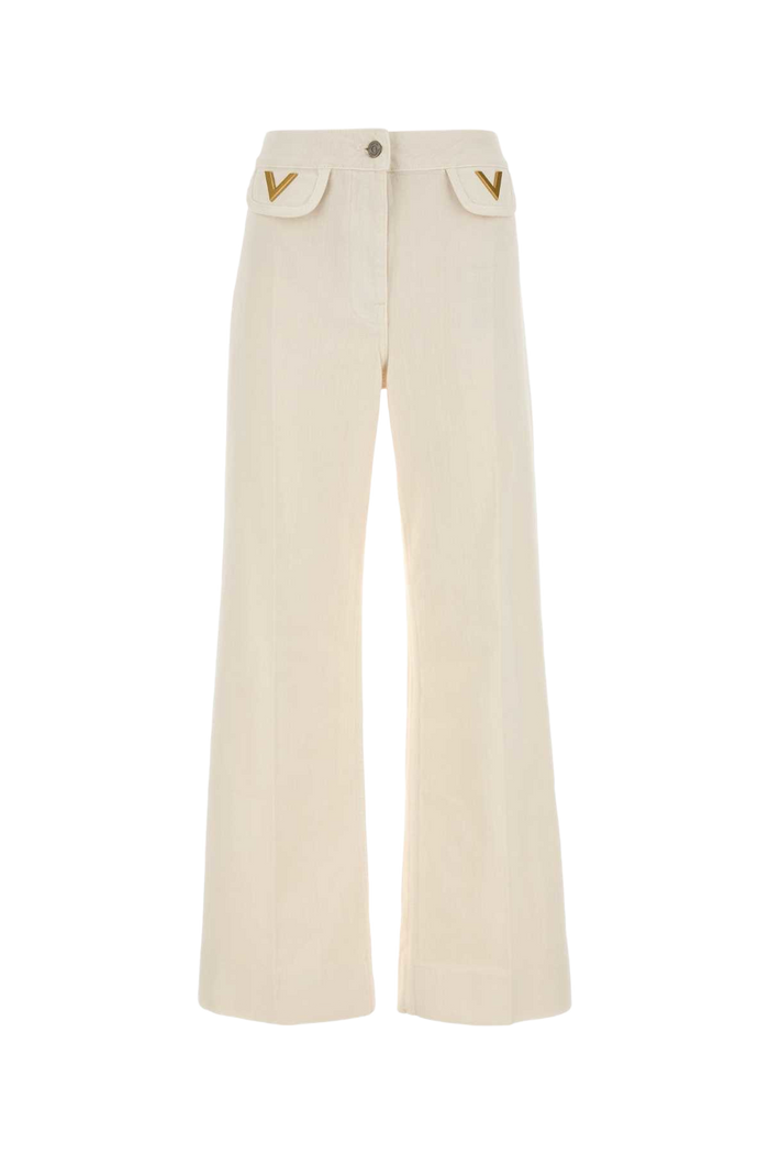 Ivory Denim Jeans Avorio Exterior: Cotton