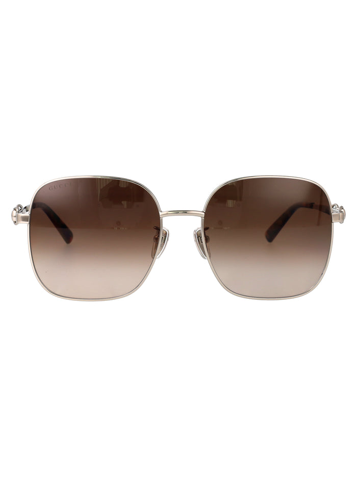 Gg2053s Silver-silver-brown Metal Sunglasses