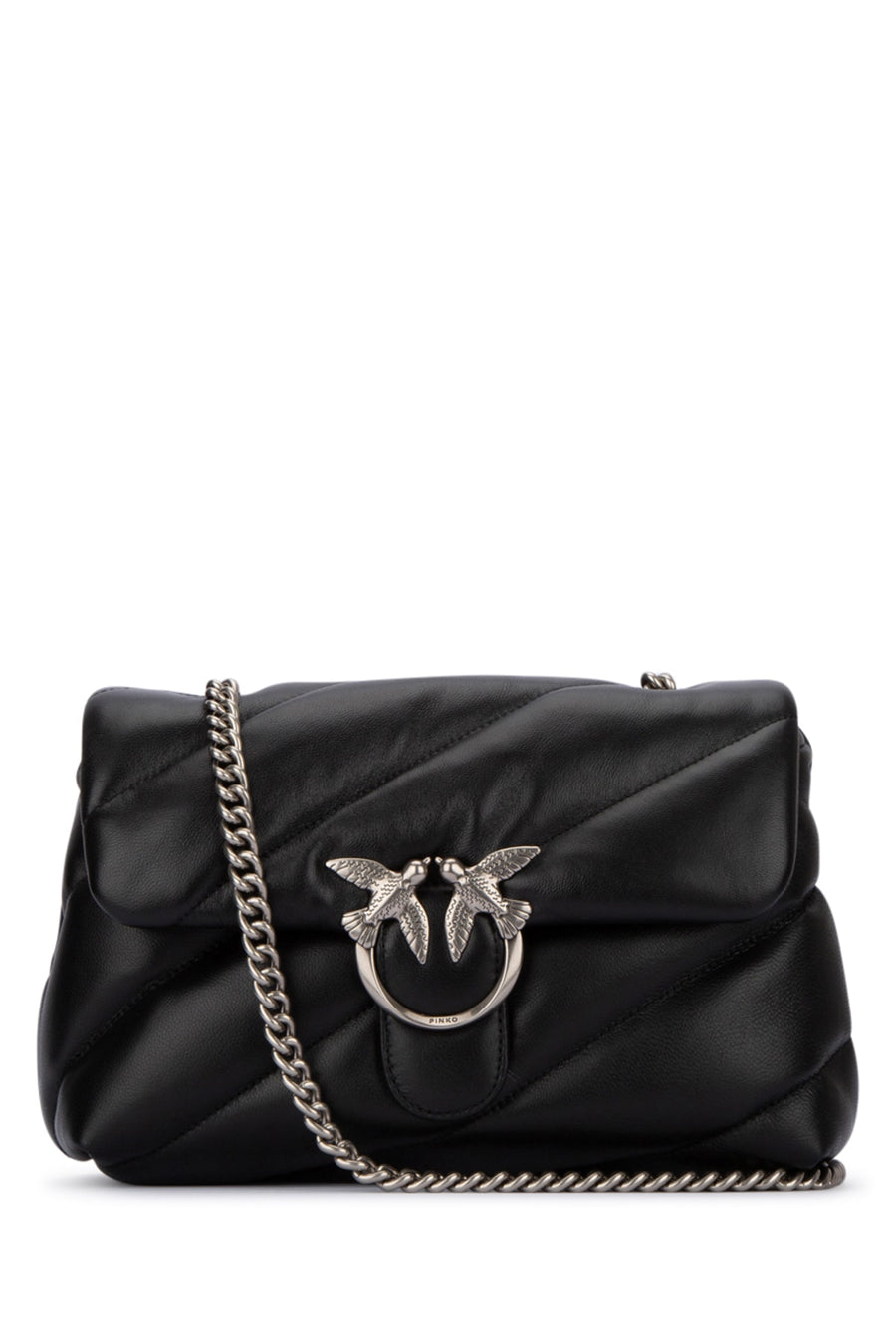 Pinko Puff 100% leather shoulder bag in black