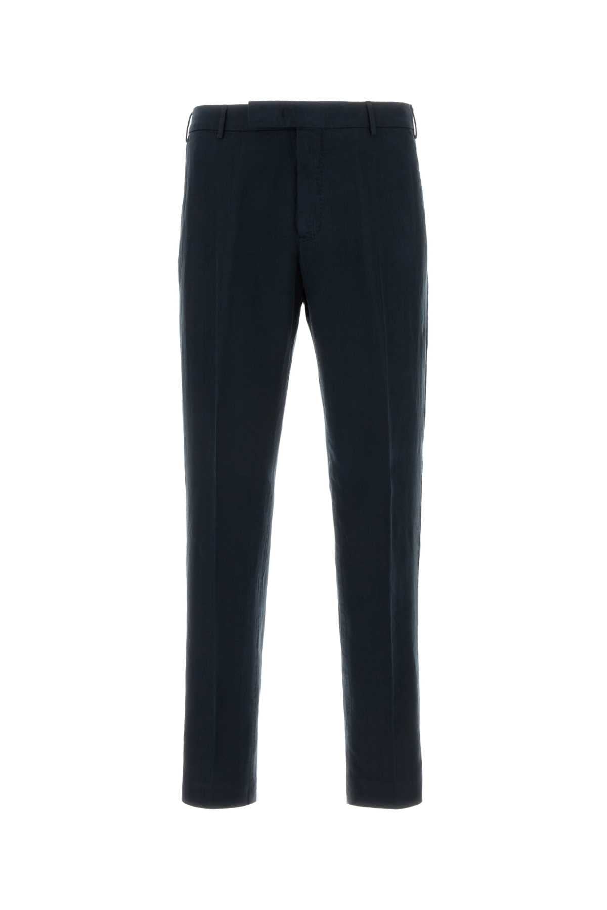 Navy Blue Lyocell Blend Pant Y372 Pantaloni