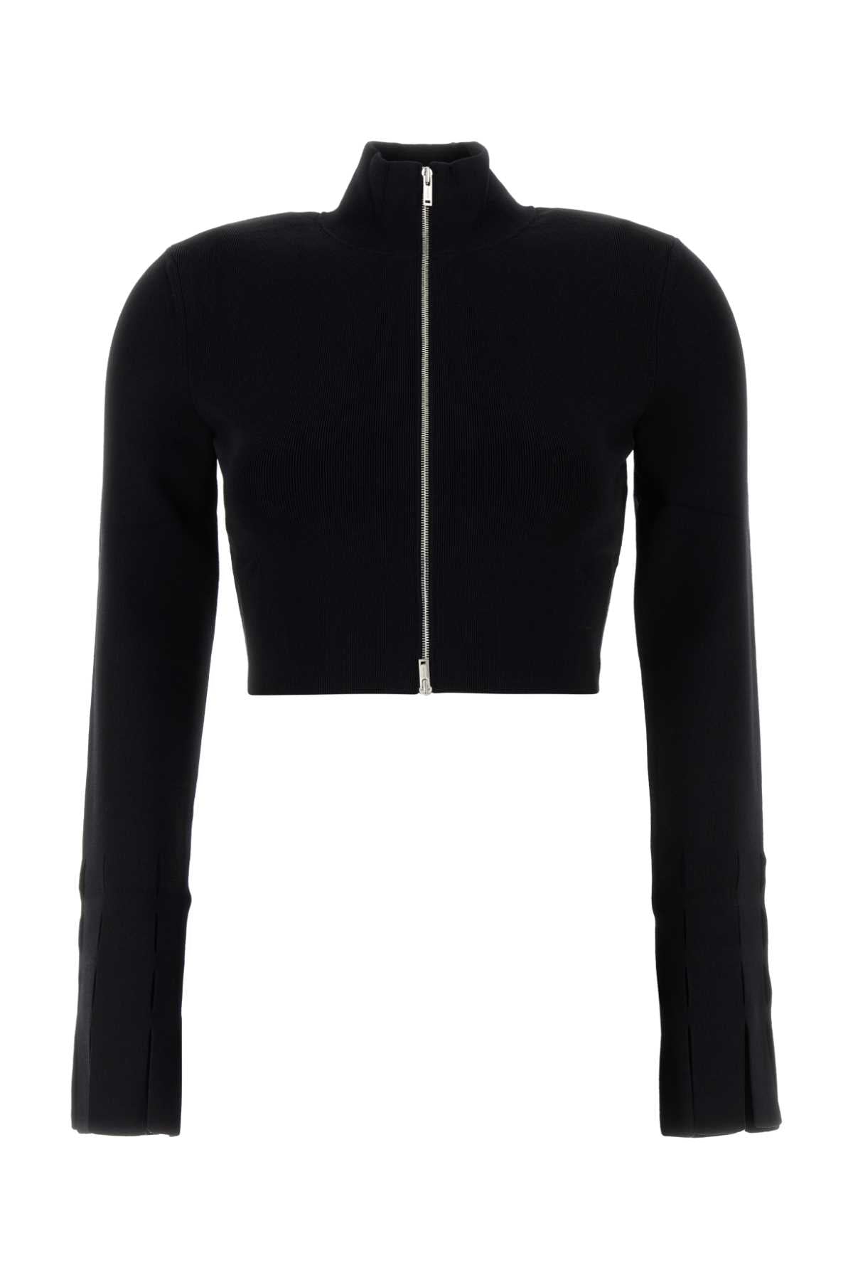 Black Stretch Viscose Blend Izan Cardigan Maglieria