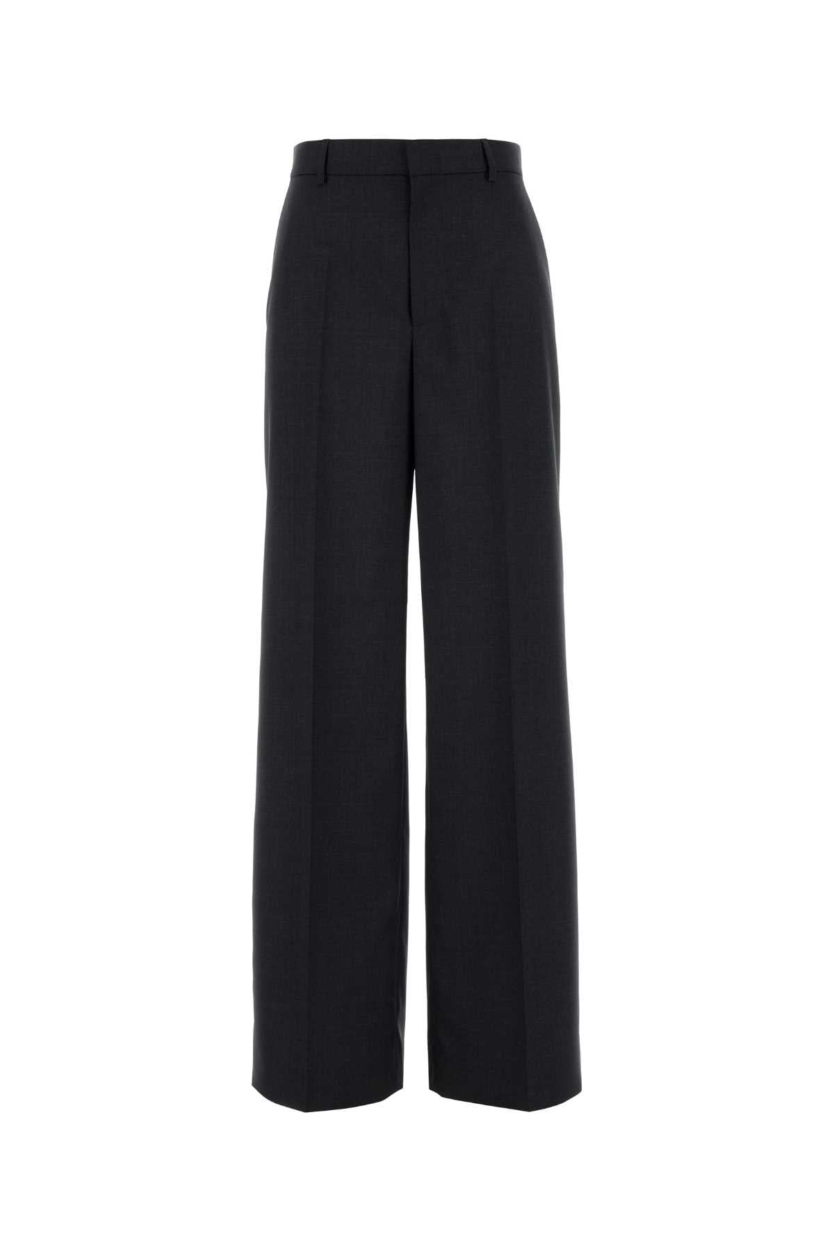 Charcoal Wool Wide-Leg Pant Grey T Woolmother Pearl Pantaloni