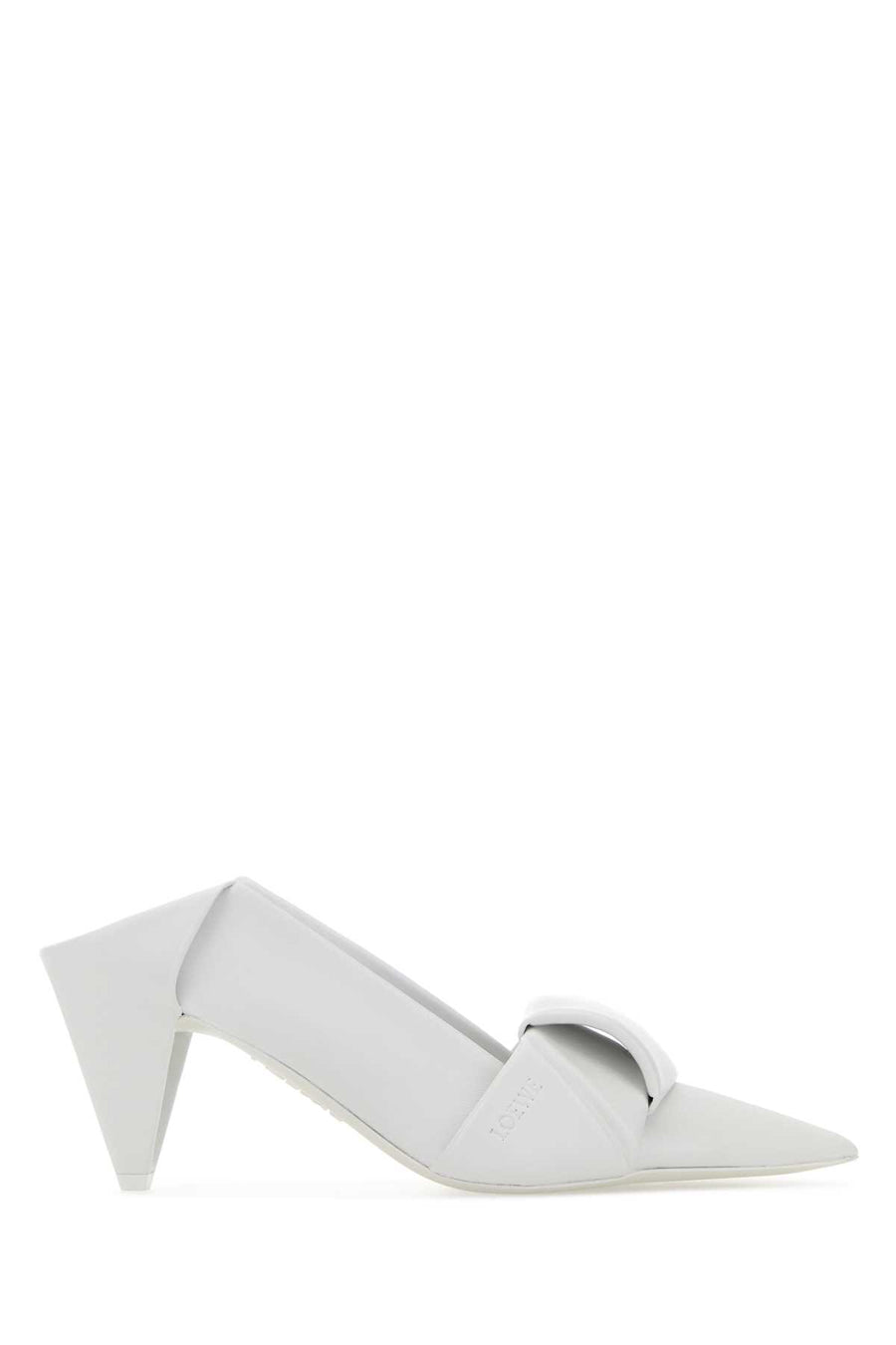 Loewe Opticwhite Exterior: 100% Lamb leather; Interior: 100% Leather; Sole: Leather heel in white