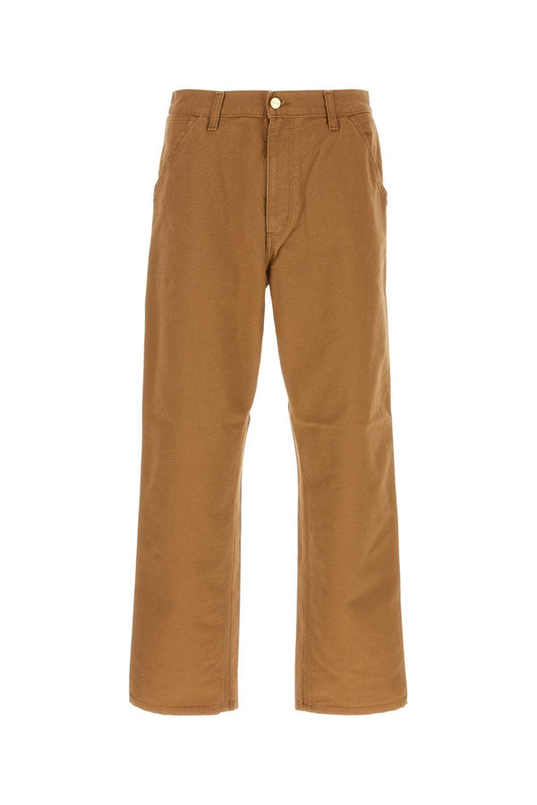Carhartt Wip Knee 100% Organic Cotton Dearborn Canvas trousers in brown