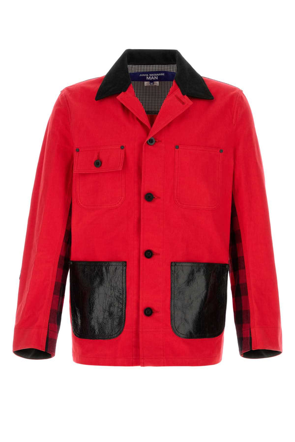 Junya Watanabe Exterior: 100% Cotton jacket in red