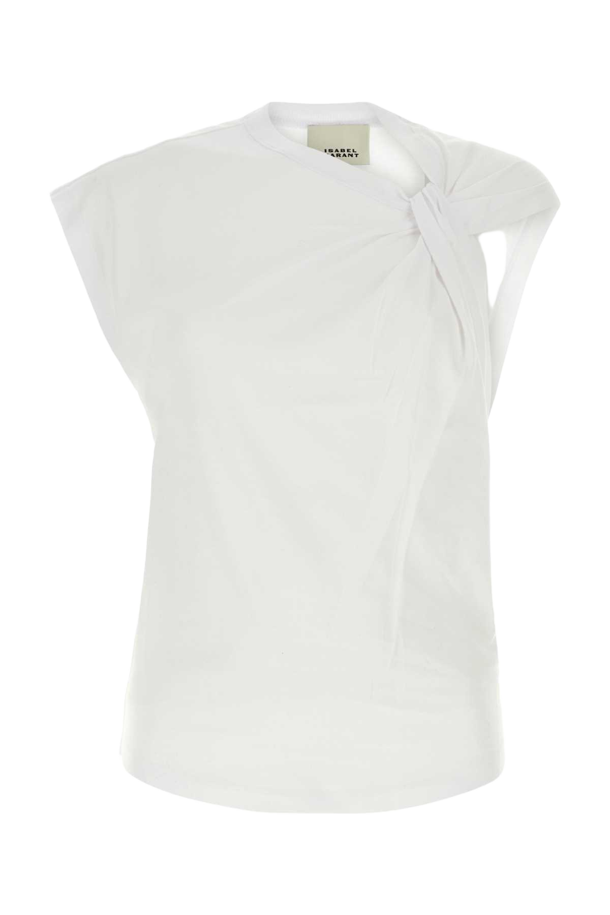 White Cotton Nayda T-Shirt Exterior