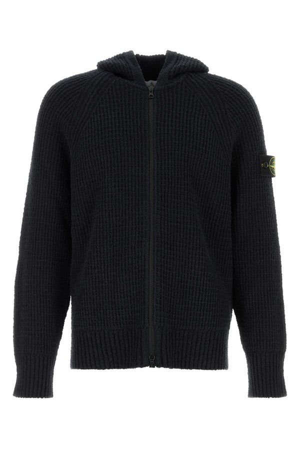 Midnight Blue Cotton Blend Sweatshirt Black Felpe