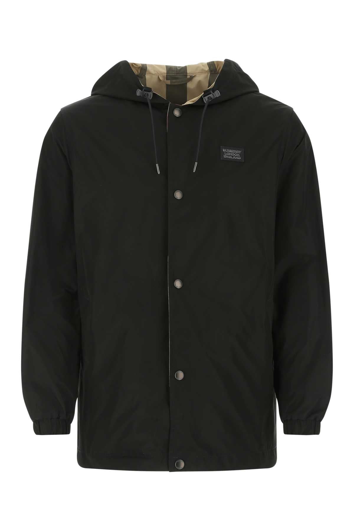 Black Polyester Reversibile K-Way A1189 Trench