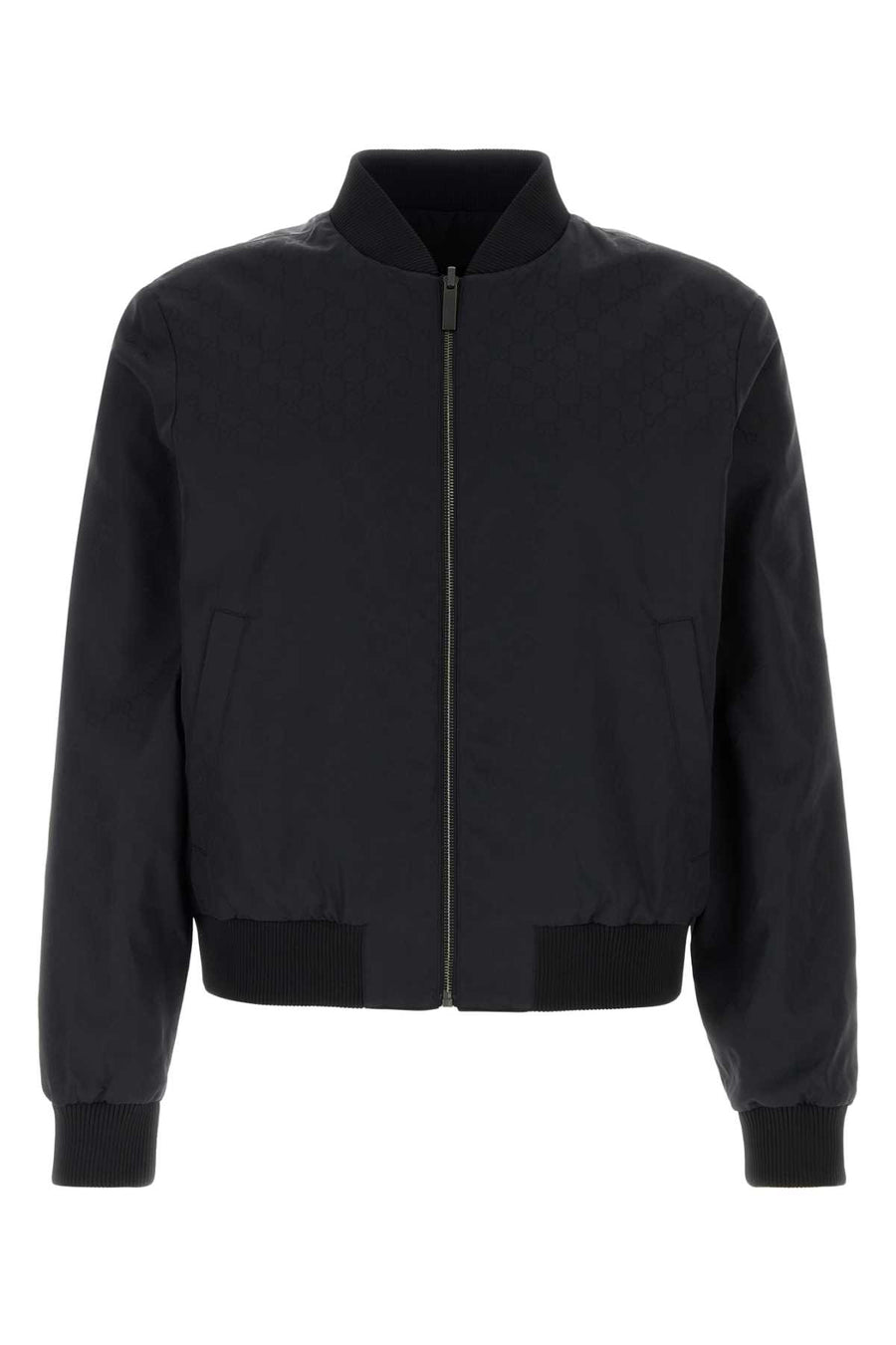 Gucci Blouson Exterior: 61% Nylon 39% Silk; Interior: 75% Acetate 25% Cotton jacket in black
