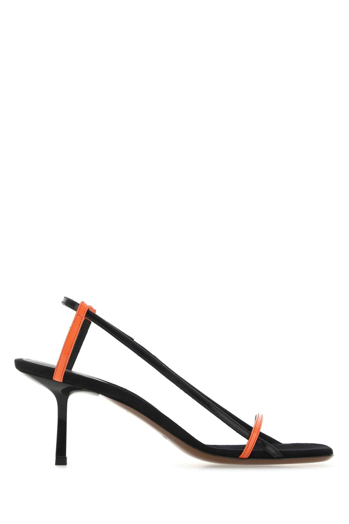 Two-Tone Leather Merga Sandals Blackorange Sandali