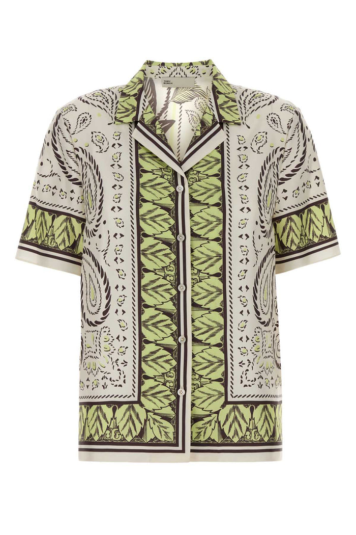 Printed Silk Shirt Mintcockatoo Camicie