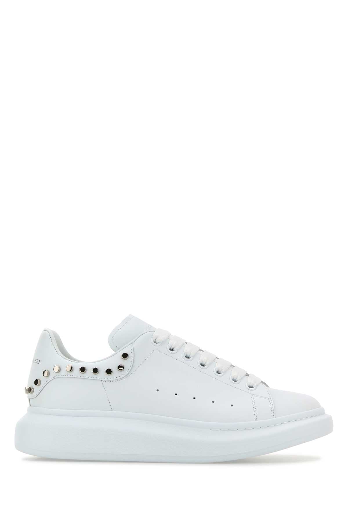White Leather Upper And Rubber Sole Sneaker