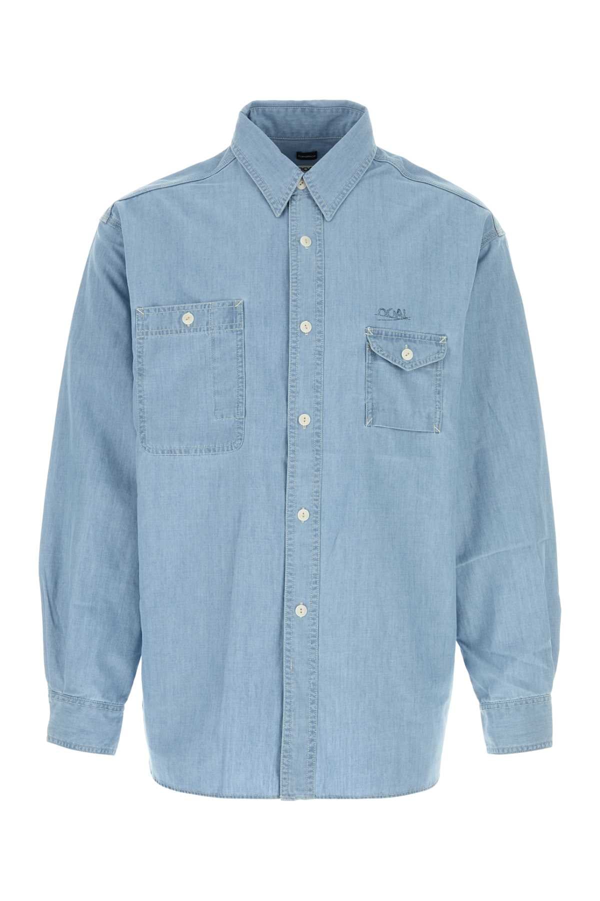 Light-Blue Chambray Oversize Shirt Lightindigo Exterior: Cotton Polyester Camicie