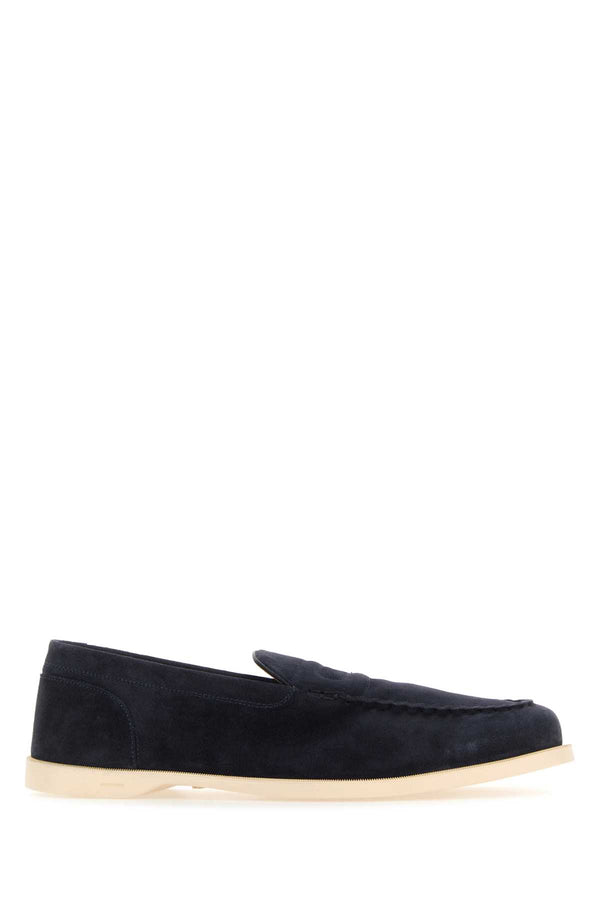 John Lobb Stringate 80% Leather loafer in navy