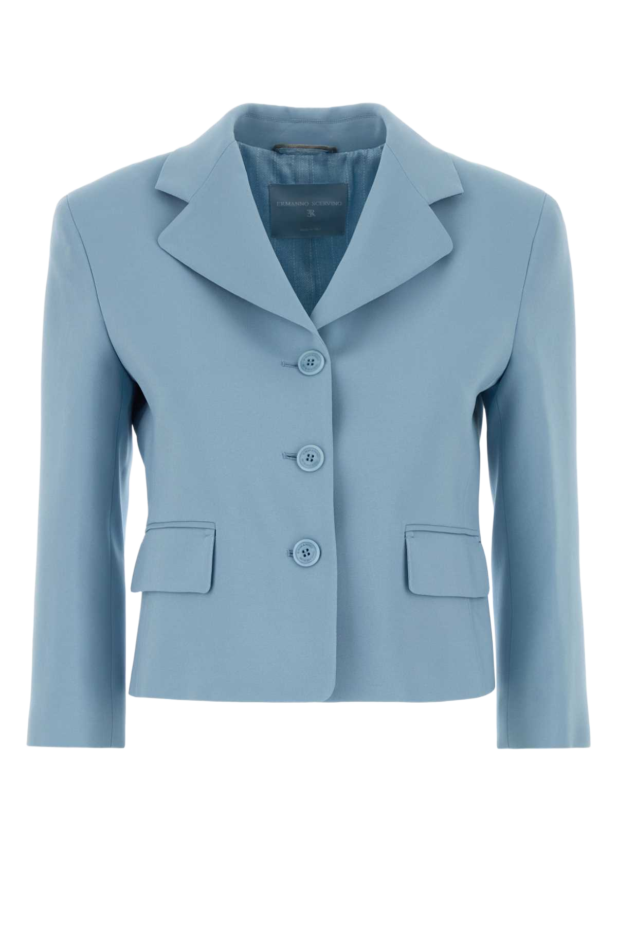 Light-Blue Twill Blazer Azzurro Giacche E Gilet