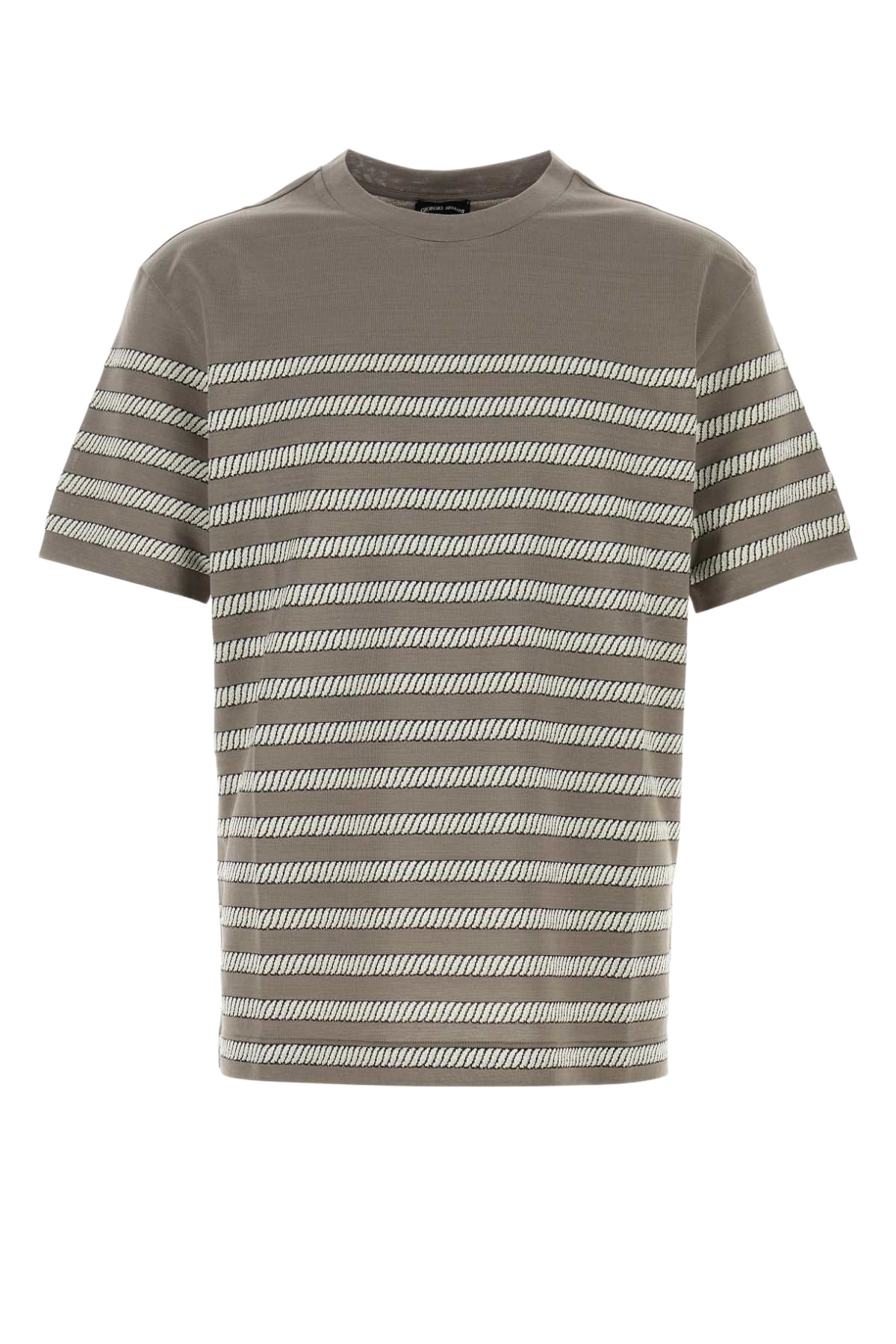 Embroidered Cotton Blend T-Shirt Fango Exterior: Viscose