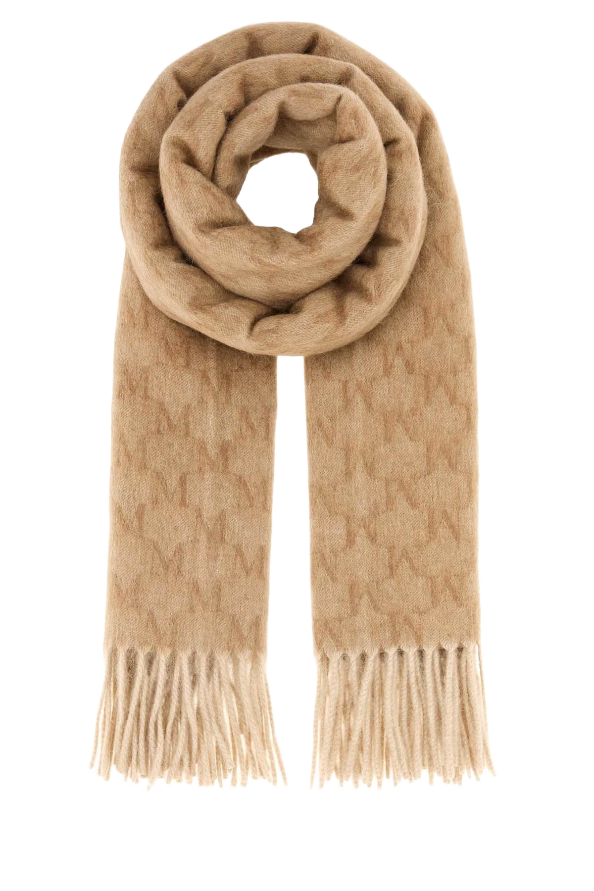 Embroidered Camel Wklogo Scarf Beige Oro Exterior: Sciarpe E Foulard