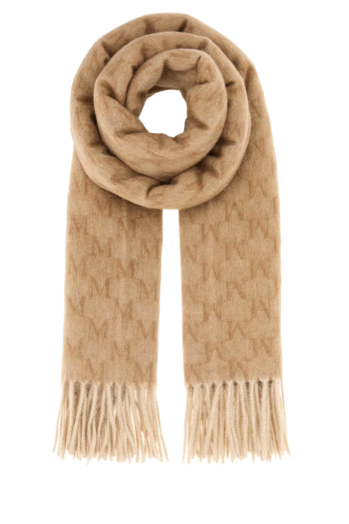 Embroidered Camel Wklogo Scarf Beige Oro Exterior: Sciarpe E Foulard