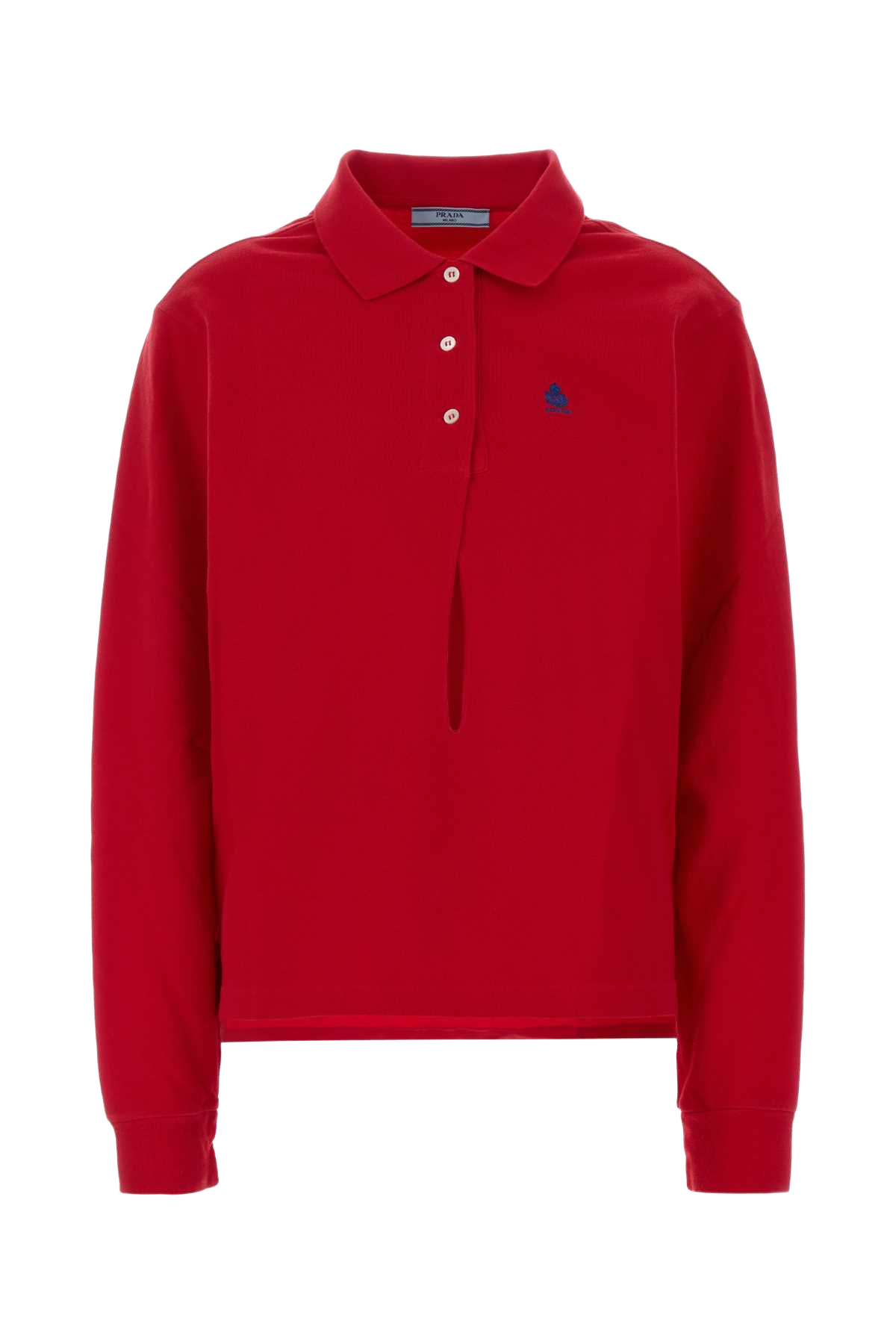 Red Piquet Polo Shirt Rosso Exterior: Cotton