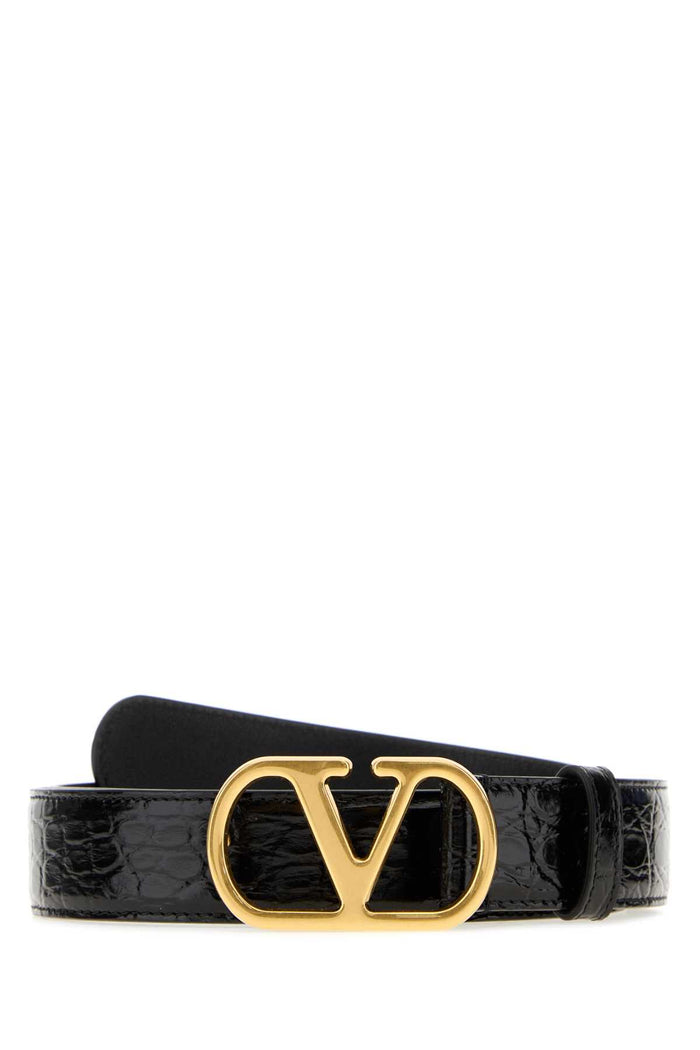 Black Leather Belt Nero Cinture