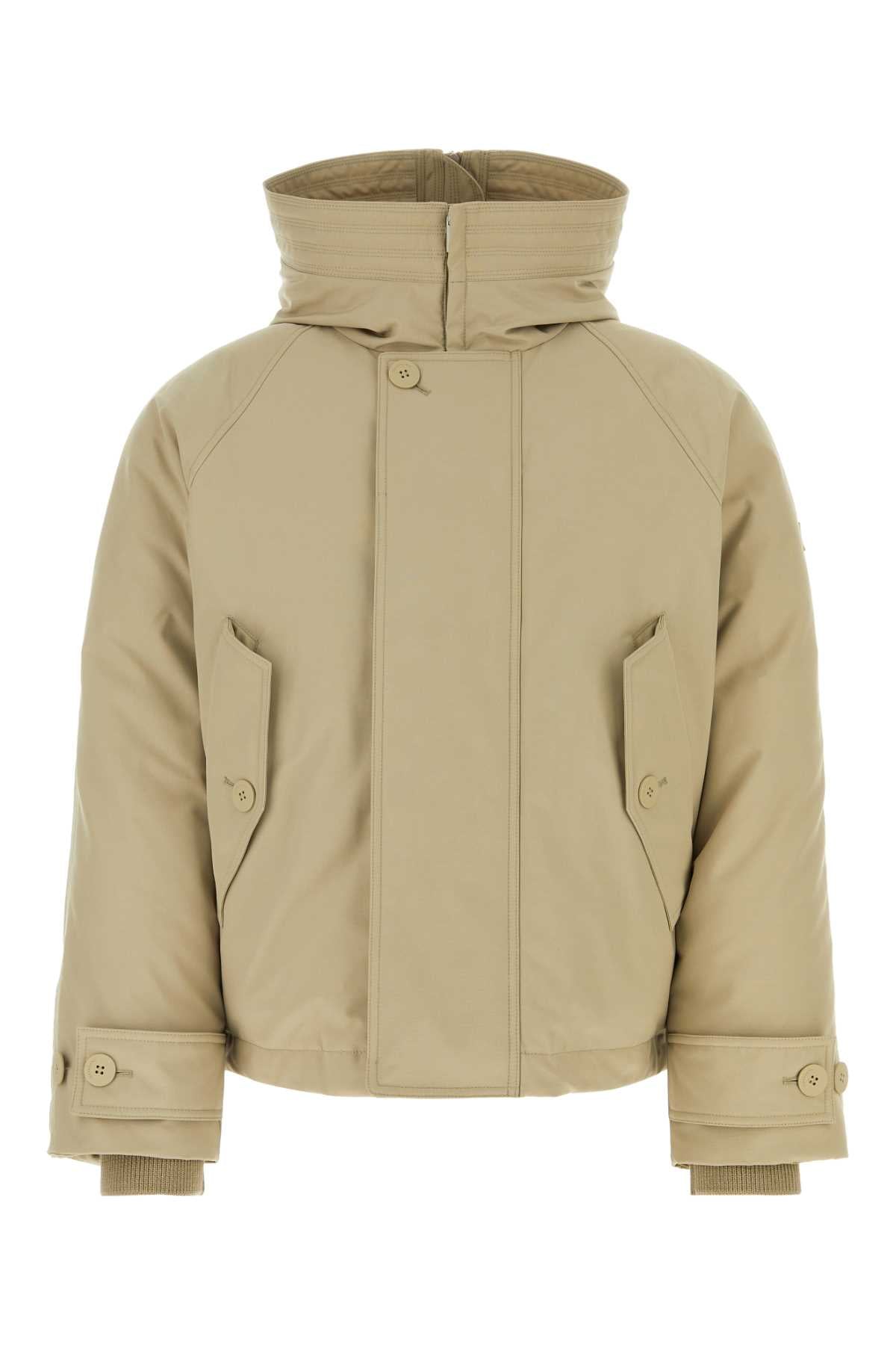 Beige Polyester Blend Padded Jacket Sand Giubbini
