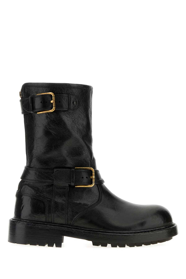 Dolce & Gabbana Exterior: 100% Leather boot in black